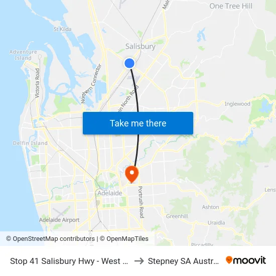 Stop 41 Salisbury Hwy - West side to Stepney SA Australia map
