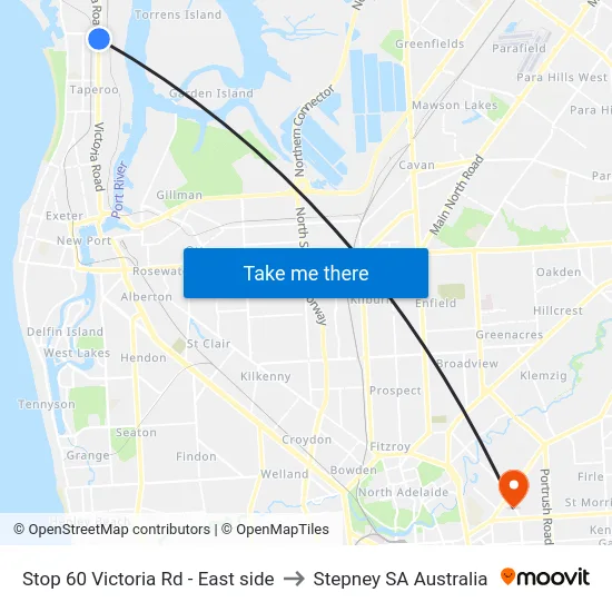 Stop 60 Victoria Rd - East side to Stepney SA Australia map
