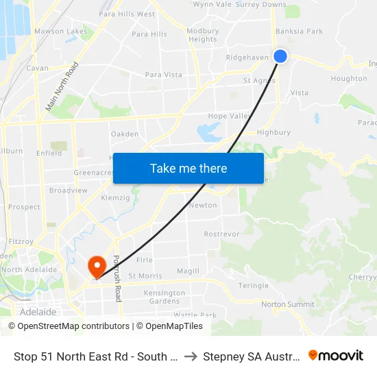 Stop 51 North East Rd - South side to Stepney SA Australia map