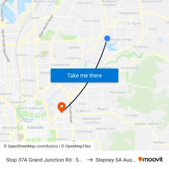 Stop 37A Grand Junction Rd - South side to Stepney SA Australia map