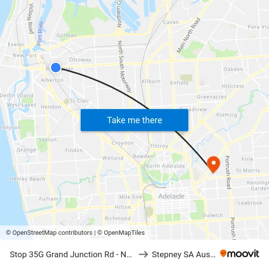 Stop 35G Grand Junction Rd - North side to Stepney SA Australia map