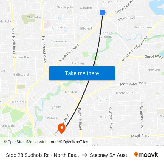 Stop 28 Sudholz Rd - North East side to Stepney SA Australia map