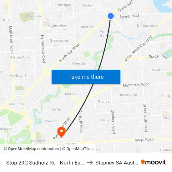 Stop 29C Sudholz Rd - North East side to Stepney SA Australia map