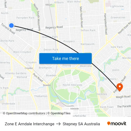 Zone E Arndale Interchange to Stepney SA Australia map