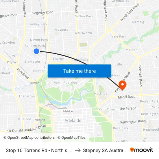 Stop 10 Torrens Rd - North side to Stepney SA Australia map