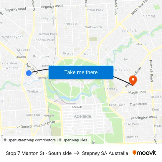 Stop 7 Manton St - South side to Stepney SA Australia map