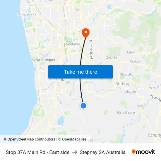 Stop 37A Main Rd - East side to Stepney SA Australia map