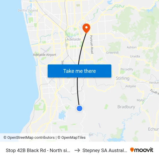 Stop 42B Black Rd - North side to Stepney SA Australia map