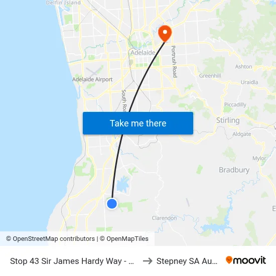 Stop 43 Sir James Hardy Way - West side to Stepney SA Australia map