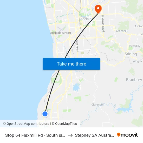 Stop 64 Flaxmill Rd - South side to Stepney SA Australia map