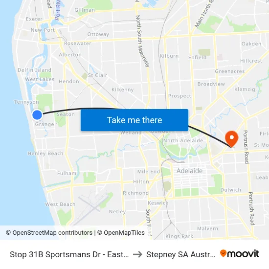 Stop 31B Sportsmans Dr - East side to Stepney SA Australia map