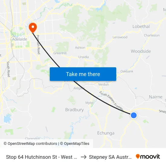 Stop 64 Hutchinson St - West side to Stepney SA Australia map