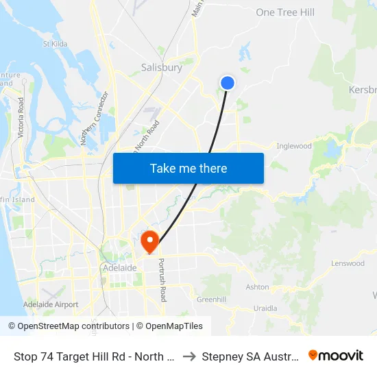 Stop 74 Target Hill Rd - North side to Stepney SA Australia map