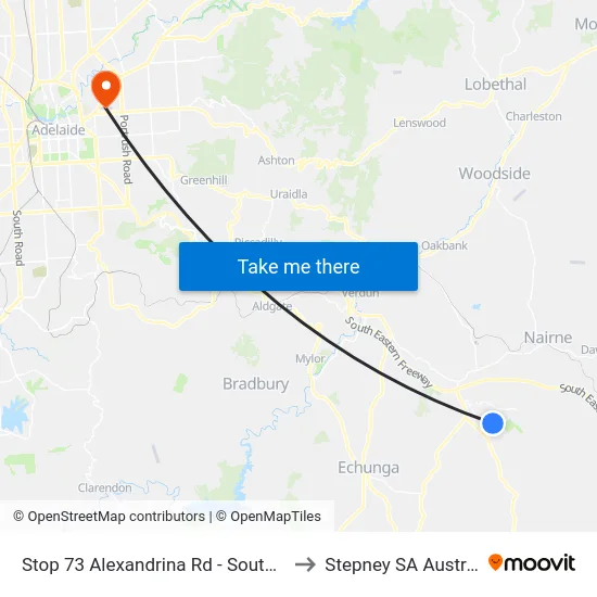 Stop 73 Alexandrina Rd - South side to Stepney SA Australia map