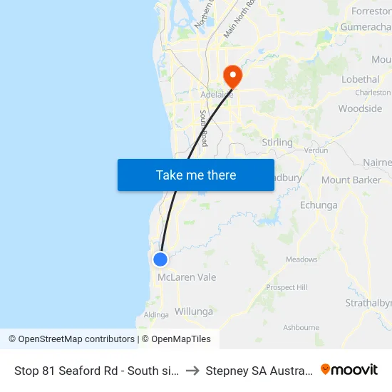 Stop 81 Seaford Rd - South side to Stepney SA Australia map