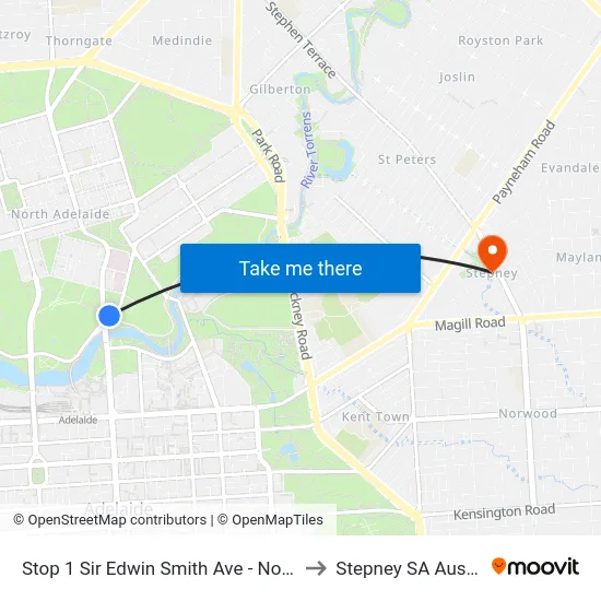 Stop 1 Sir Edwin Smith Ave - North side to Stepney SA Australia map