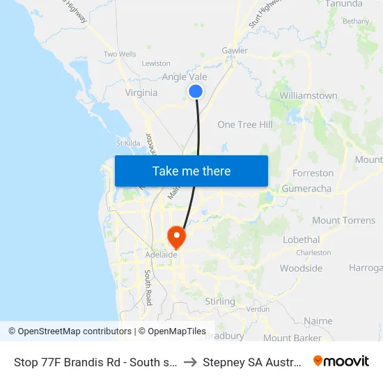 Stop 77F Brandis Rd - South side to Stepney SA Australia map