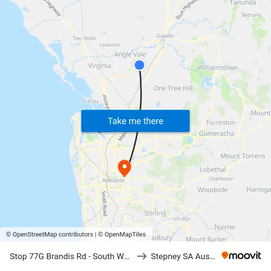 Stop 77G Brandis Rd - South West side to Stepney SA Australia map