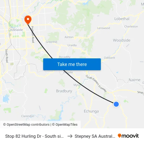 Stop 82 Hurling Dr - South side to Stepney SA Australia map