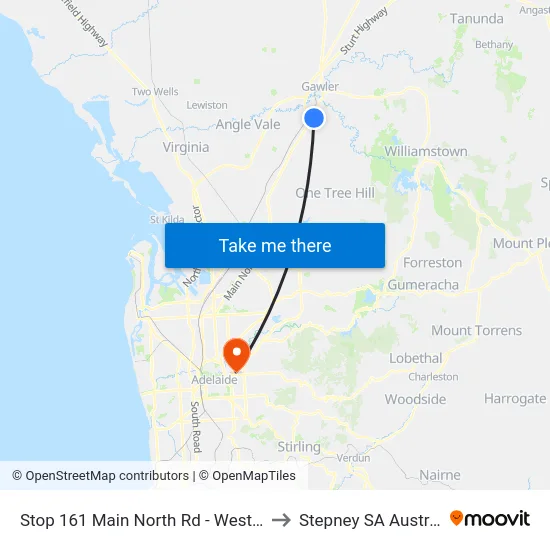 Stop 161 Main North Rd - West side to Stepney SA Australia map