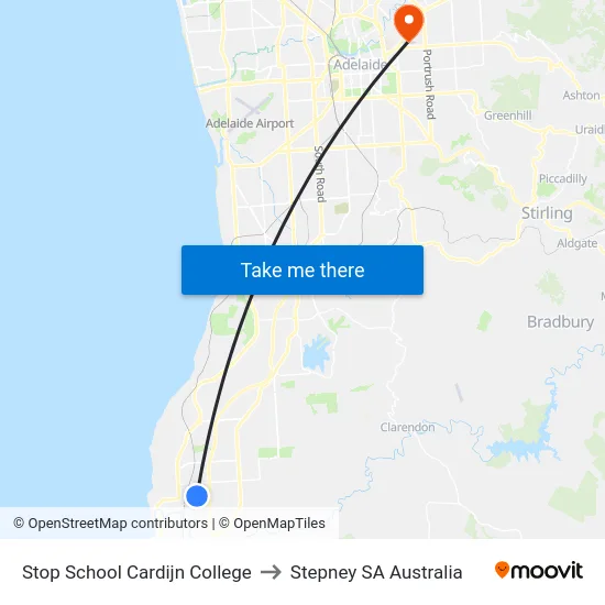 Stop School Cardijn College to Stepney SA Australia map