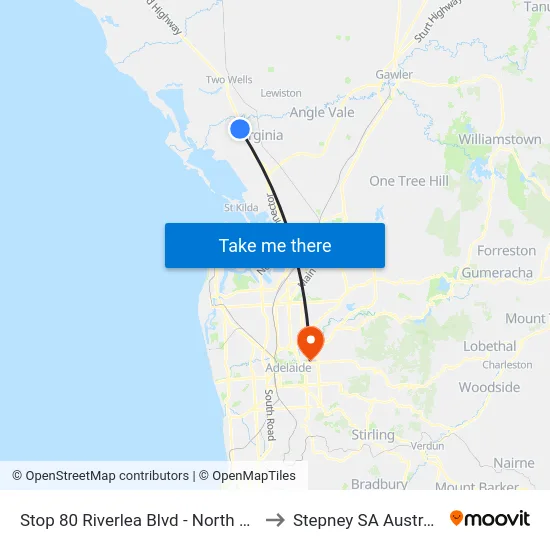 Stop 80 Riverlea Blvd - North side to Stepney SA Australia map