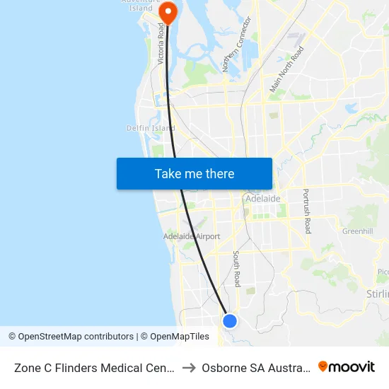 Zone C Flinders Medical Centre to Osborne SA Australia map