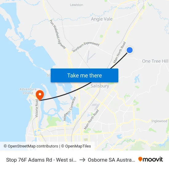 Stop 76F Adams Rd - West side to Osborne SA Australia map