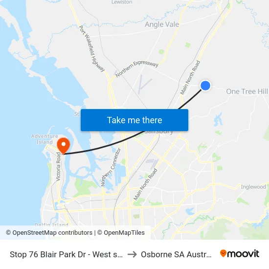 Stop 76 Blair Park Dr - West side to Osborne SA Australia map