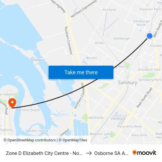 Zone D Elizabeth City Centre - North West side to Osborne SA Australia map