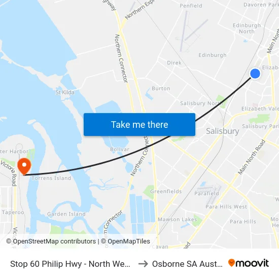 Stop 60 Philip Hwy - North West side to Osborne SA Australia map