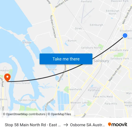 Stop 58 Main North Rd - East side to Osborne SA Australia map