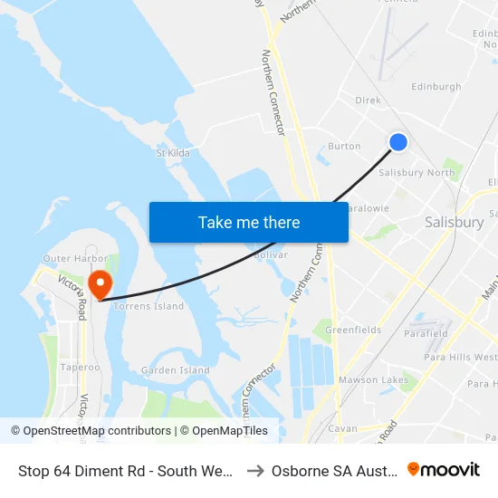 Stop 64 Diment Rd - South West side to Osborne SA Australia map