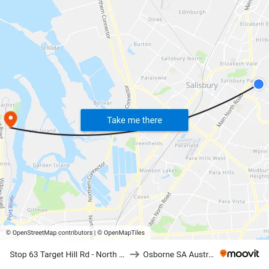 Stop 63 Target Hill Rd - North side to Osborne SA Australia map