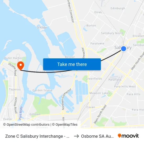 Zone C Salisbury Interchange - West Side to Osborne SA Australia map