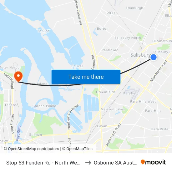 Stop 53 Fenden Rd - North West side to Osborne SA Australia map