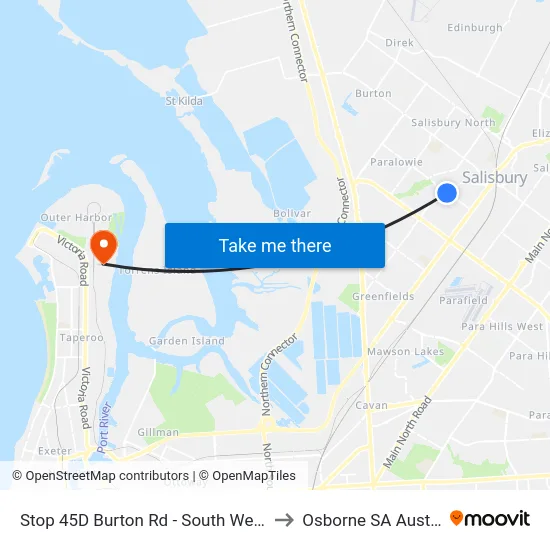 Stop 45D Burton Rd - South West side to Osborne SA Australia map