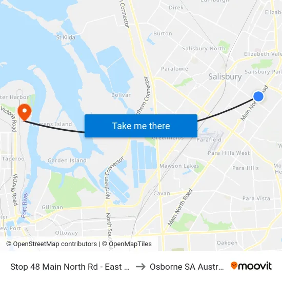 Stop 48 Main North Rd - East side to Osborne SA Australia map