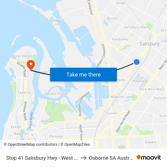 Stop 41 Salisbury Hwy - West side to Osborne SA Australia map