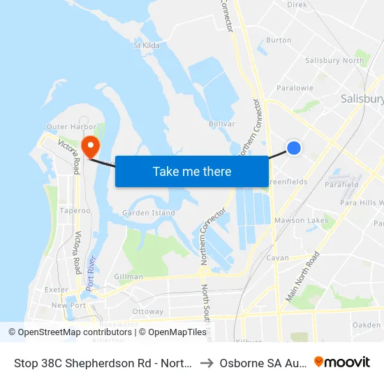 Stop 38C Shepherdson Rd - North East side to Osborne SA Australia map