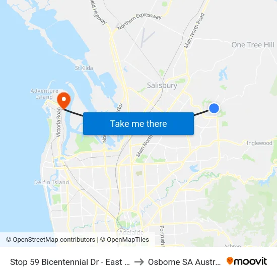 Stop 59 Bicentennial Dr - East side to Osborne SA Australia map