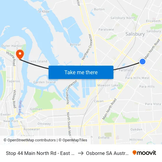 Stop 44 Main North Rd - East side to Osborne SA Australia map