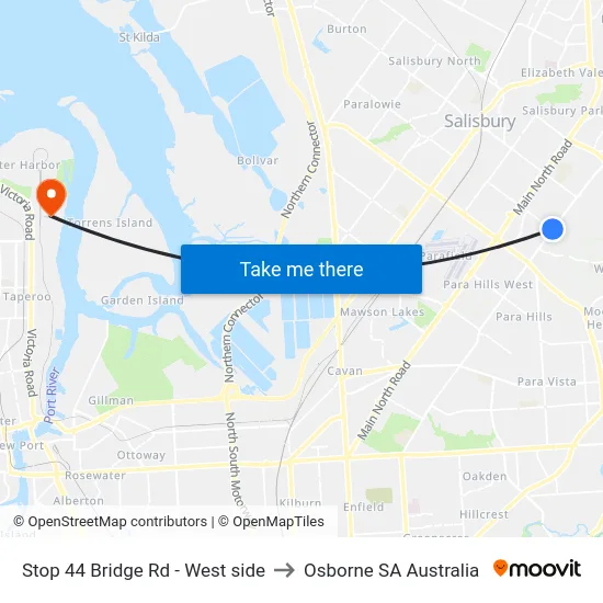 Stop 44 Bridge Rd - West side to Osborne SA Australia map