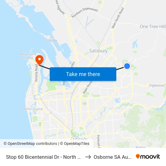 Stop 60 Bicentennial Dr - North West side to Osborne SA Australia map