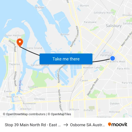 Stop 39 Main North Rd - East side to Osborne SA Australia map