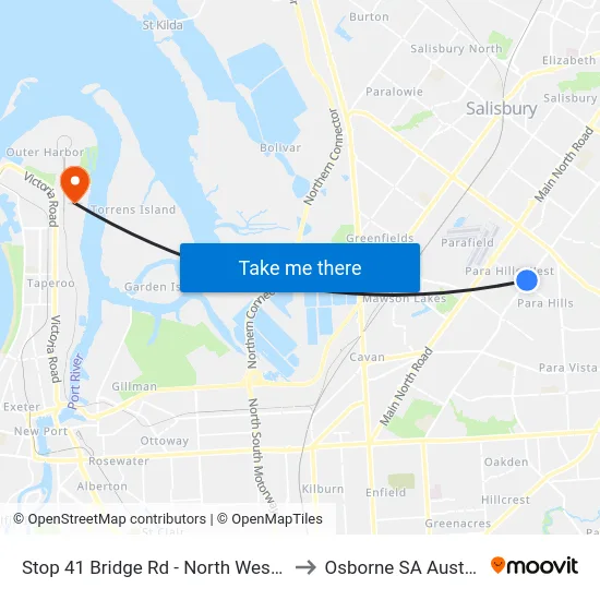 Stop 41 Bridge Rd - North West side to Osborne SA Australia map