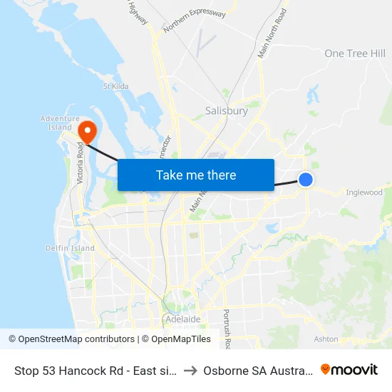 Stop 53 Hancock Rd - East side to Osborne SA Australia map