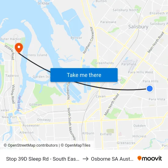 Stop 39D Sleep Rd - South East side to Osborne SA Australia map