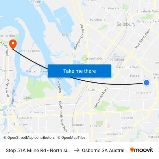 Stop 51A Milne Rd - North side to Osborne SA Australia map