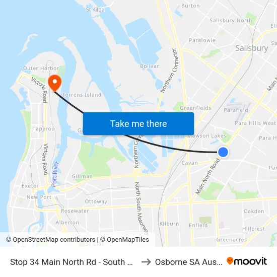 Stop 34 Main North Rd - South East side to Osborne SA Australia map